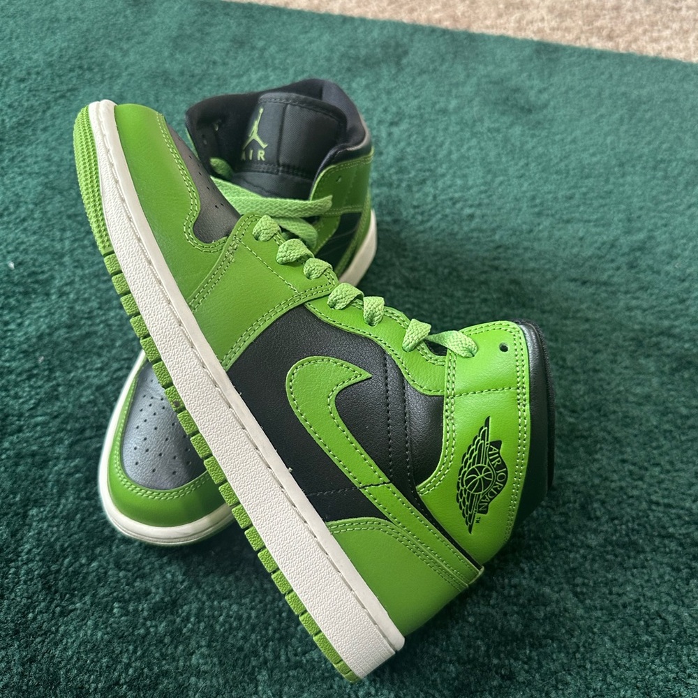 Women’s Jordan 1 Mid Green and Black